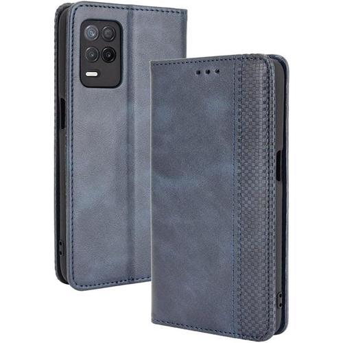 Coque Pour Realme 8 5g Étui À Rabat En Cuir Pu Portefeuille Housse ... on Productcaster.