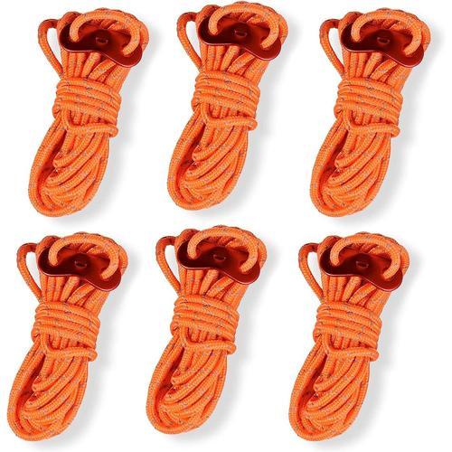 6pcs Corde De Tente Réfléchissant,4m Tente De Cordon Réfléchissant ... on Productcaster.