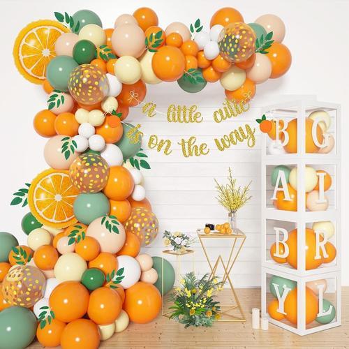 138Pièces Orange Vert Ballons Guirlande Baby Girl Anniversaire Fête... on Productcaster.