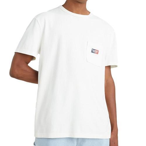 T-Shirt Blanc Homme Tommy Hilfiger Time on Productcaster.