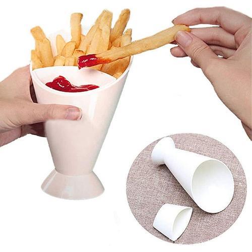 1pc Portable Plateau Conteneur Coupe Frites Salade Tasse Poignée En... on Productcaster.