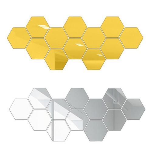 12 autocollants hexagonaux miroir acrylique, Sticker mural, 80x70x4... on Productcaster.