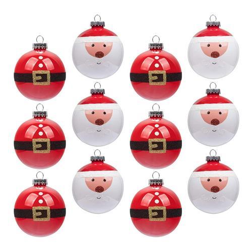 Boules de noël pour la maison, 12 pièces, rouge et blanc, pour sapi... on Productcaster.