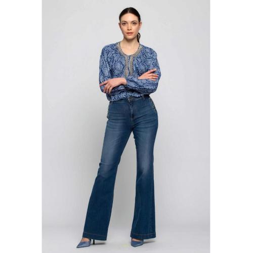 Kocca - Pantalon Taille Haute, En Denim Et Coton on Productcaster.