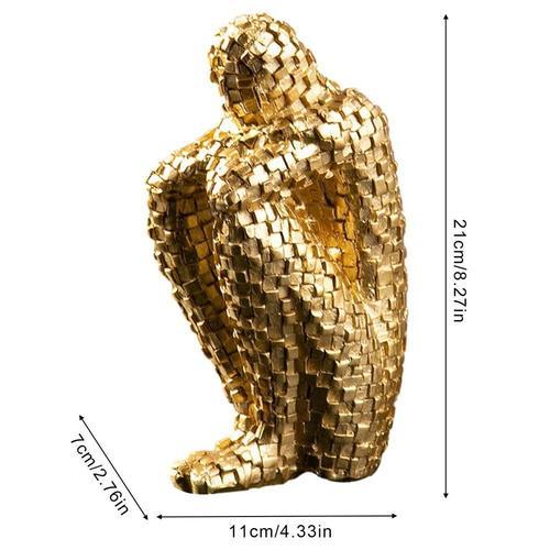 Nordic Thinker Abstract Statue Figure, MiniindicMosaic, Sculpture e... on Productcaster.