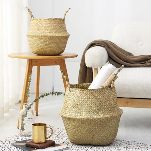 Panier de rangement domestique en osier, corbeille pliable, pot de ... on Productcaster.