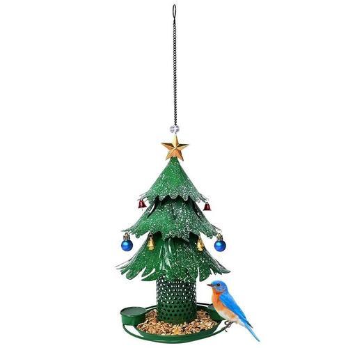 Mangeoire à oiseaux étanche en métal en forme d'arbre de Noël, mani... on Productcaster.