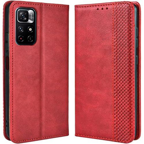 Coque En Rétro Cuir Pour Xiaomi Poco M4 Pro 5g Premium Etui En Poch... on Productcaster.