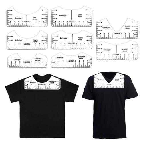 Règle D'alignement De T-Shirt, 8 Pièces, Col En V Pour Guider T-Shi... on Productcaster.