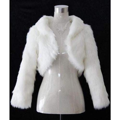 Manteau en Fausse Fourrure Noir Ivoire Blanc pour Demoiselles d'Hon... on Productcaster.