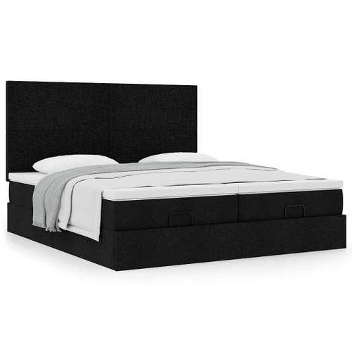 Vidaxl Cadre De Lit Ottoman Avec Matelas Noir 200x200cm Tissu on Productcaster.