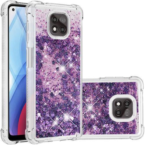 Moto G Power 2021 Coque Mauve Glitter Etui Mince Transparente Bling... on Productcaster.