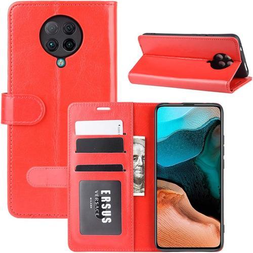 Xiaomi Poco F2 Pro Coque Rouge Portefeuille Housse En Cuir Pu Etui ... on Productcaster.