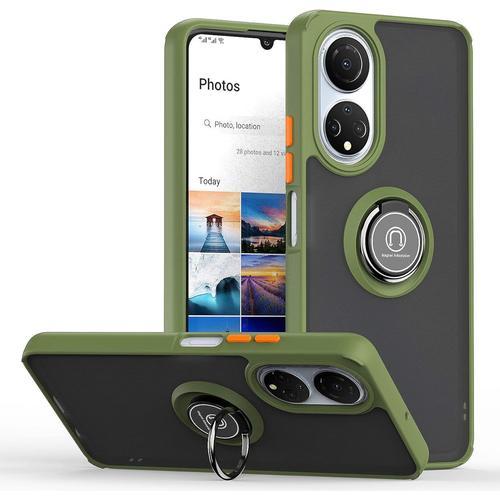 Coque Mat Transparente Pour Honor X7 En Tpu+Pc Vert Avec Support An... on Productcaster.