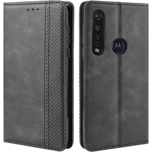 Coque Pour Motorola Moto G8 Plus Housse À Rabat En Retro Pu Cuir Fl... on Productcaster.