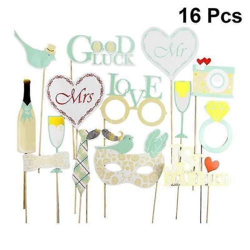 16pcs Papier de mariage Accessoires photo portatifs Ensemble Photo ... on Productcaster.