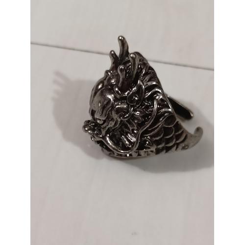 Bague Tête De Dragon,Metal Argente,Reglable on Productcaster.