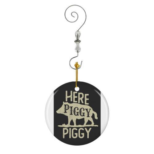 Ornements de Noël Ici Piggy Piggy Sanglier Chasse Cochon Vintage Ch... on Productcaster.