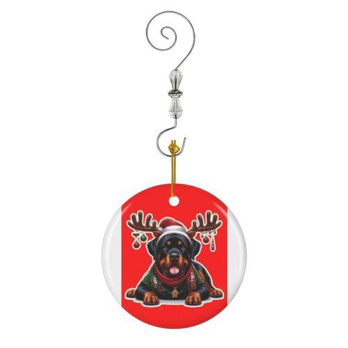 Ornements de Noël Rottweiler, Renne de Noël Rottie, Cadeau en Céram... on Productcaster.