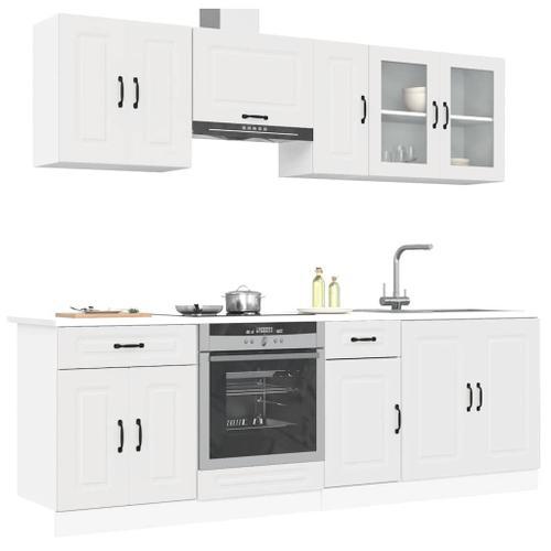 Vidaxl Ensemble D'armoires Cuisine 8pcs Kalmar Blanc Bois D'ingénie... on Productcaster.