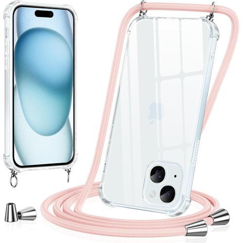 Coque Pour Iphone 15 Plus Avec Cordon De Collier,Silicone Transpare... on Productcaster.