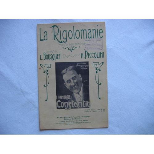 La Rigolomanie; Par Constantin; Paroles De Bousquet; Musique De Pic... on Productcaster.