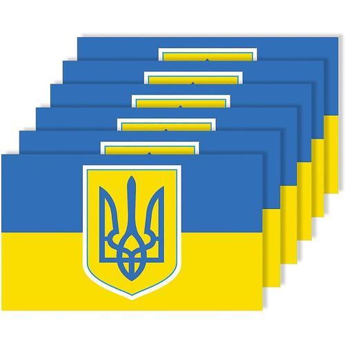 Autocollants Du Drapeau Ukrainien Avec Emblème Ukrainien on Productcaster.