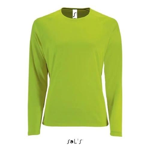 Teeshirt Running Femme Sol's Sporty Lsl Vert Fluo - 2xl on Productcaster.