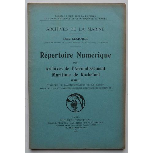 Répertoire Numérique Des Archives De L'arrondissement Maritime De R... on Productcaster.