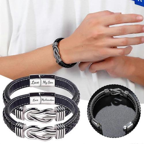 Mère Et Fils À Jamais Liés Ensemble Bracelet En Cuir Tressé on Productcaster.