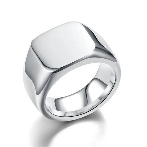 Bague Classique Brillante Pour Hommes,Anneau Rond En Acier Inoxydab... on Productcaster.