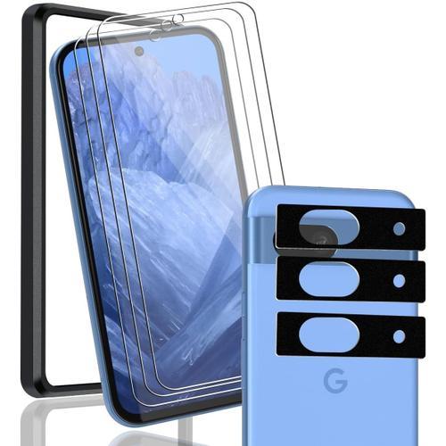 Protection D'écran Pour Google Pixel 8a, 3 Pièces Verre Trempé + 3 ... on Productcaster.