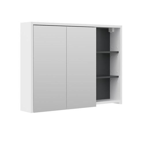 Armoire De Toilette, Blanc/Anthracite 100 X 75cm on Productcaster.