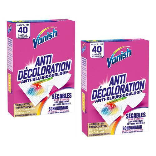 VANISH Lot de 2 Lingettes anti-transfert de couleurs Boîte de 20 li... on Productcaster.