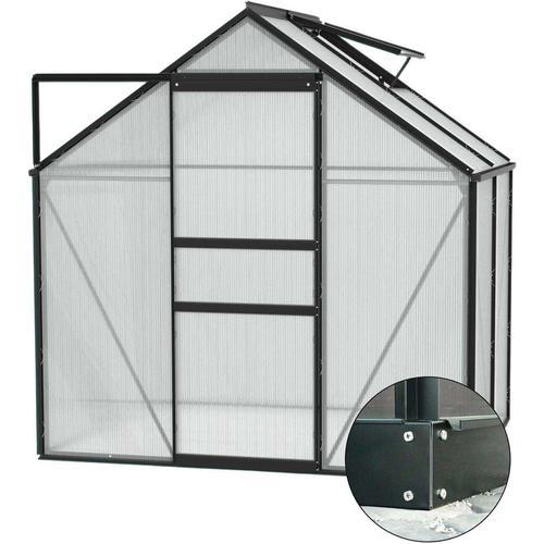 Serre De Jardin En Polycarbonate 6 Mm Et Aluminium Noir Avec Embase... on Productcaster.