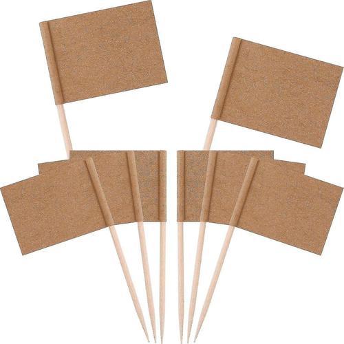 Drapeau De Cure-Dent En Papier Kraft, 100 Pcs Marqueurs De Fromage ... on Productcaster.