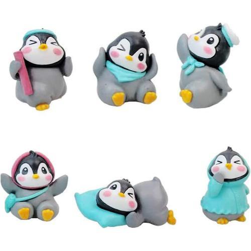 6 Pcs (1 Set) Penguin Figurine Toys Animal Model Home Decor Miniatu... on Productcaster.