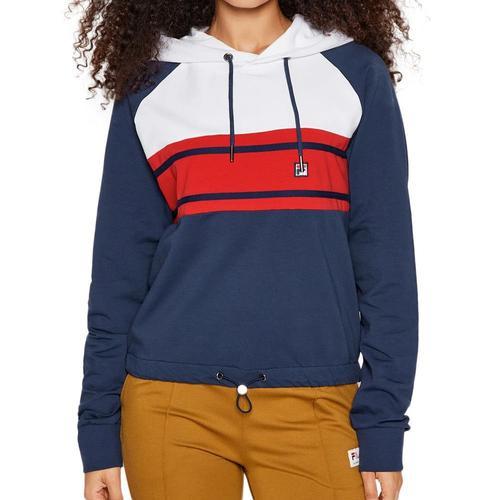 Sweat Capuche Marine Femme Fila Burgos Copped Hoody on Productcaster.