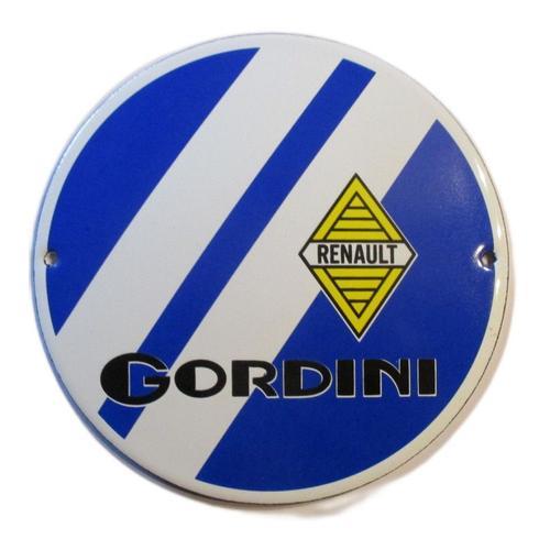 Mini Plaque Emaillée Gordini Renault 12cm Tole Ronde Bombée Email on Productcaster.