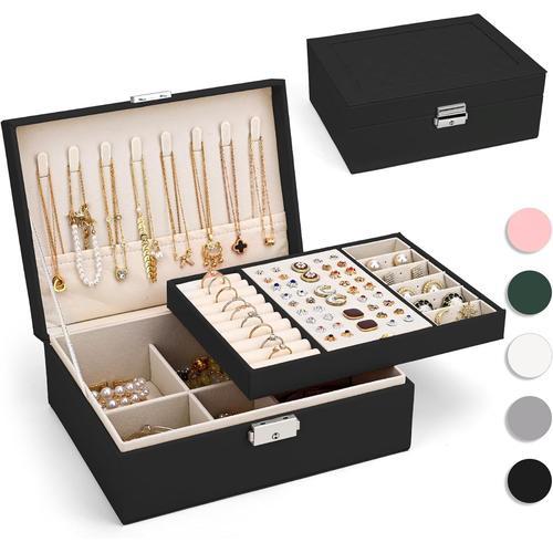 Boite A Bijoux,Grande Boîte À Bijoux Avec 2 Étages,Organisateur De ... on Productcaster.