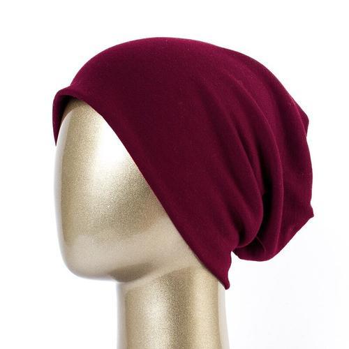 Bonnet Uni En Coton Pour Femme,Bonnet Ample,Tricoté,Noir,Js293a on Productcaster.