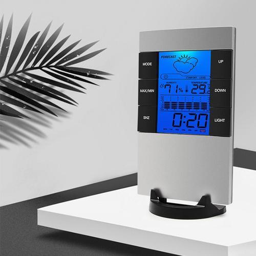 Réveil numérique avec affichage LCD Météo Température Humidité Écra... on Productcaster.