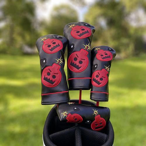 Demon Bomb Golf Club Pu Leather Head Covers,Wood Sauna Covers,Fairw... on Productcaster.