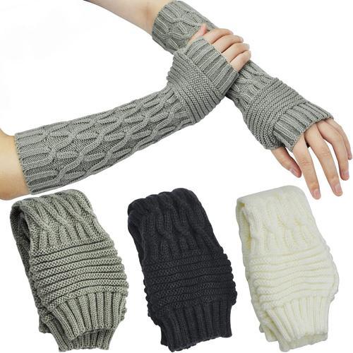 3 Paires Gants Demi-Doigts Gants Sans Doigts D'hiver Gants En Trico... on Productcaster.