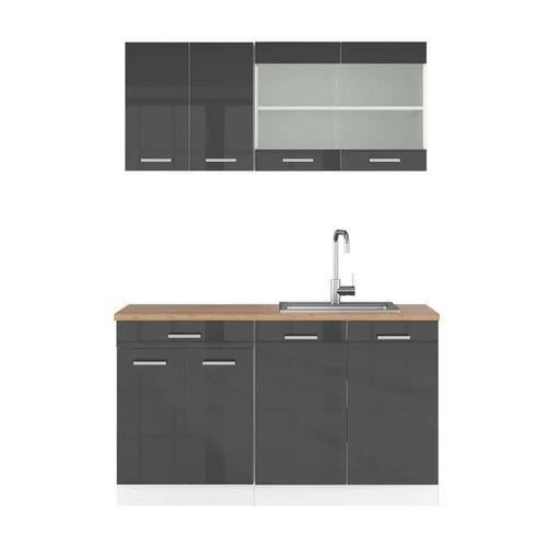 Cuisine R-Line, 140 Cm , Pt Chêne, Anthracite Brillant/Blanc, Vicco on Productcaster.