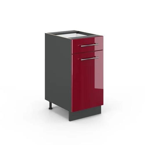 Vicco Meuble Cuisine Fame-Line, Rouge Bordeaux Haute Brillance, 40 ... on Productcaster.