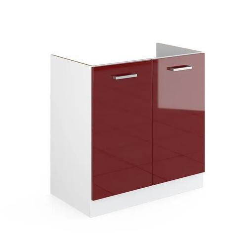 Vicco Meuble Bas Sous-Évier R-Line, Rouge Bordeaux Haute Brillance,... on Productcaster.