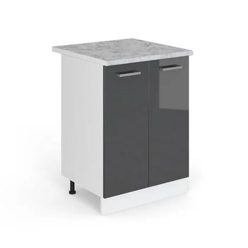 Meuble Bas De Cuisine R-Line, 60 Cm , Pt Marbre, Anthracite Haute B... on Productcaster.