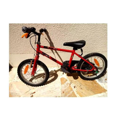 Velo Rouge Decathlonb.Twin 16" Pouces Ado Mixte Bicyclette Tout Ter... on Productcaster.