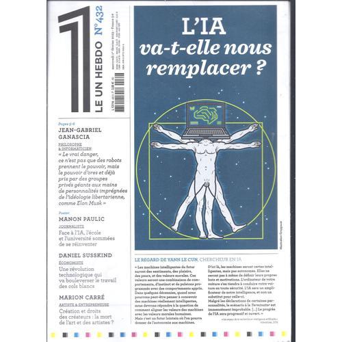 Le Un Hebdo N° 432 - L'ia Va-T-Elle Nous Remplacer? on Productcaster.